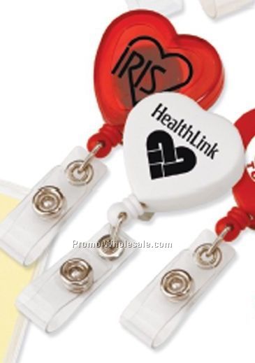 Heart Retractable Badge Holder