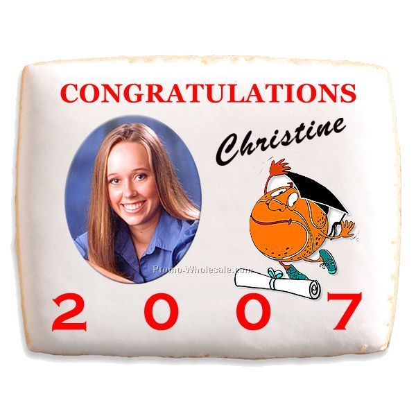 Imprinted Shortbread Cookies - Graduation With Basketball