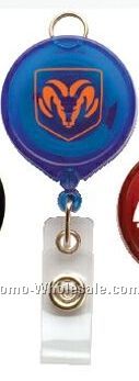 Large Face Badge Reel With Lanyard Attachment (Polydome)