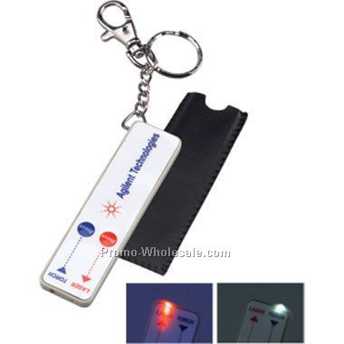 Laser Plastic Keychain /W LED Flash Light