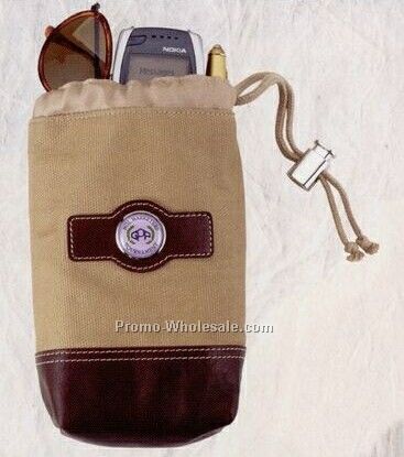 Leather & Canvas Valuables Pouch