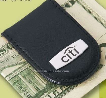 Madison Leather Money Clip W/ Photo Frame (Laser Engraved)