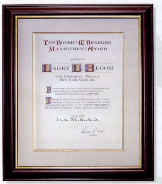 Mahogany Brown Or Antique Gold Illuminated Awards (16"x20")