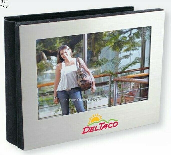 Matte Silver Photo Album/100 Photo Holder (Laser Engraved)