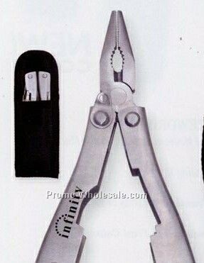 Metal Multi Function Pliers With Tools And Flashlight In Case (3 Day Rush)