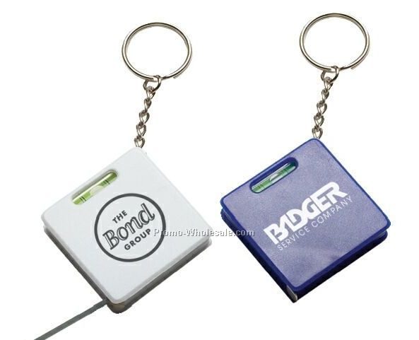 Mini Tape Measure With Level Key Ring