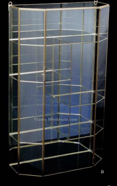 Mirrored Wall Curio Case - Cathedral (12"x8-1/2"x4")