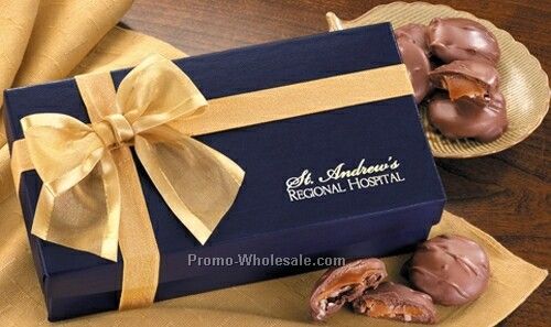 Pecan Turtles W/ Navy Blue Gift Box