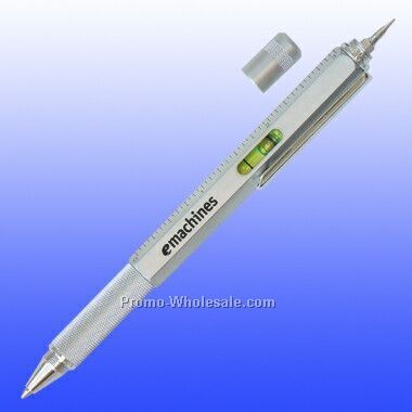 Pen W/ Mini Screw Drivers, Leveler, Ruler (Engraved)