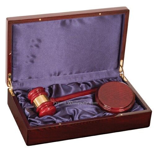 Piano Finish Directors Set W/ Gavel, Sounding Block And Case.