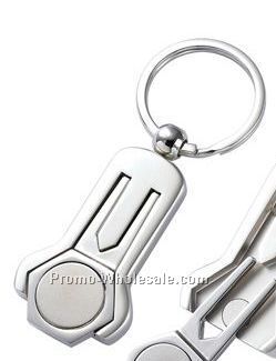 Silver Golf Divot Key Ring