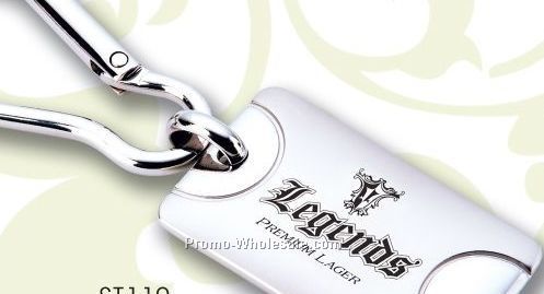 Two Tone Carabiner Style Key Chain W/ Matte Finish (Dark Etched)