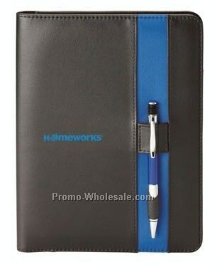 Vinyl Colorplay Padfolio Combo With Push Action Ballpoint Pen