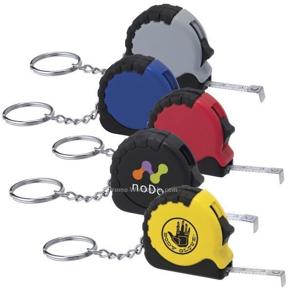 1-1/2"x1-1/2" Pocket Pro Mini Tape Measure With Key Chain