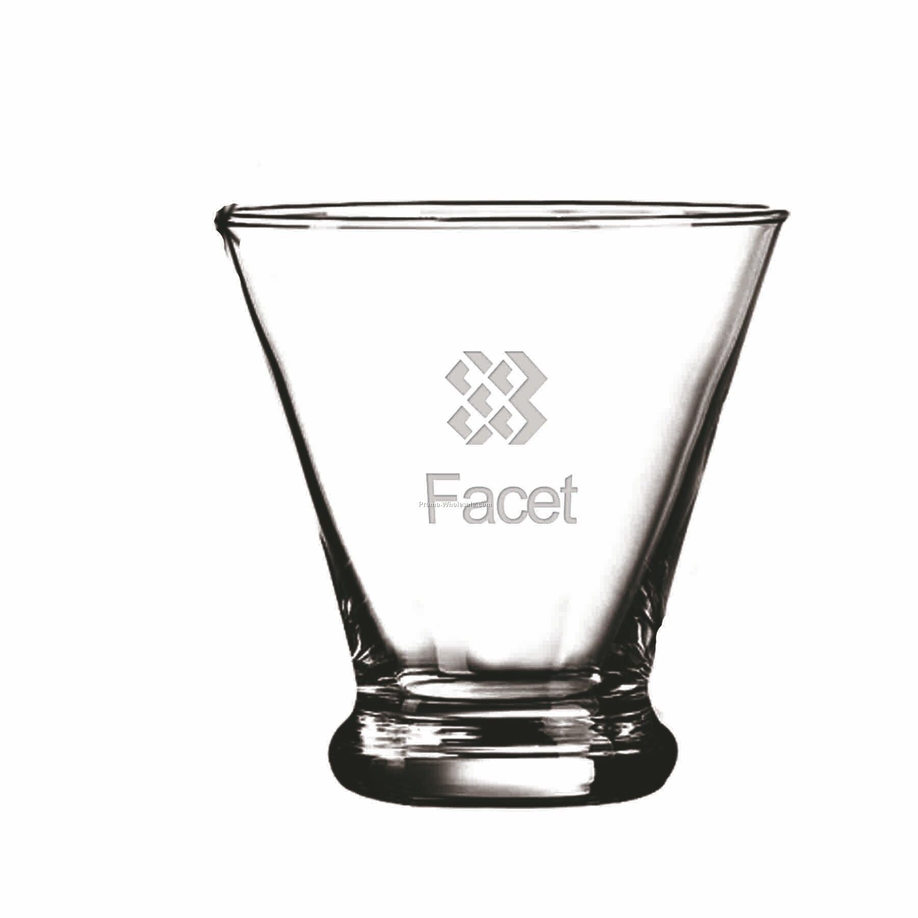 10 Oz. Optical Crystal Stemless Glass W/ Thin Base (Deep Etch)