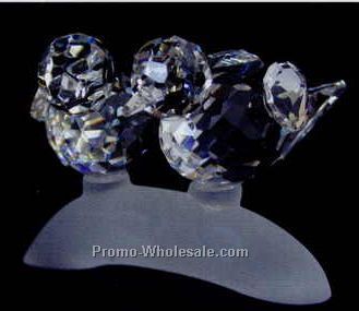 2-1/2" Optic Crystal Lover Bird Figurine