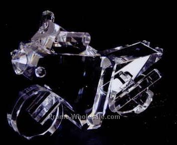 2-3/4" Optic Crystal Motorcycle Figurine