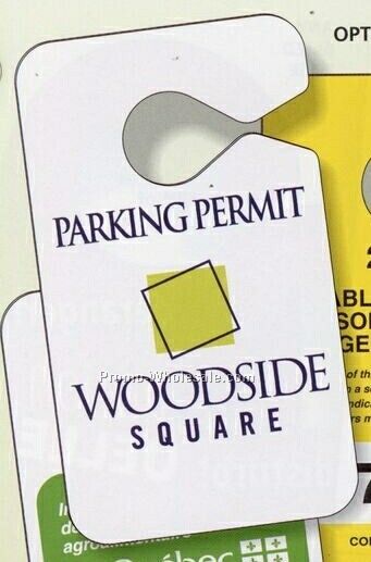 2-3/4"x4-3/4" Screen Print White Gloss Plastic Parking Tag