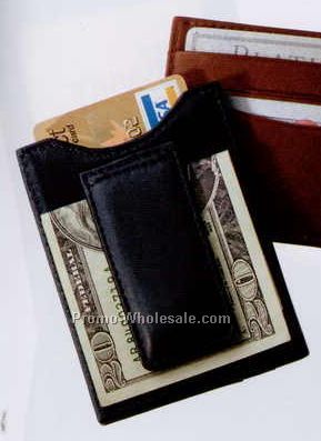 2-7/8"x3-7/8"x1/4" Leather Magnetic Money Clip Wallet