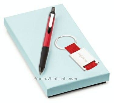 2-piece Orbit Gel Pen & Nylon Key Ring Set