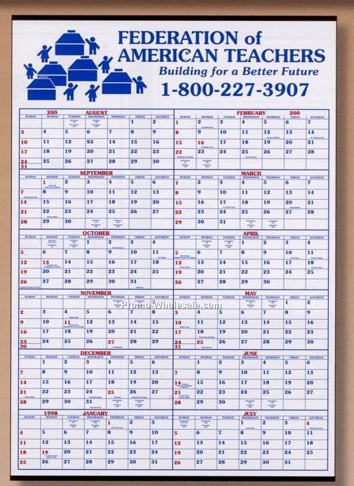 22"x32" Academic Year-in-view Dry/ Erase Calendar - After 04/30/09