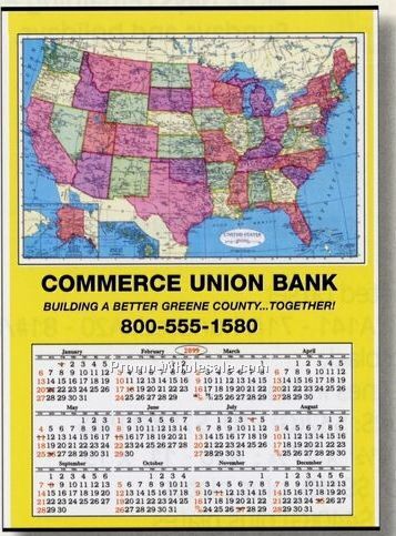 28"x40" Jumbo U.s. Map Wall Calendar (Pricing After 11/01/2009)