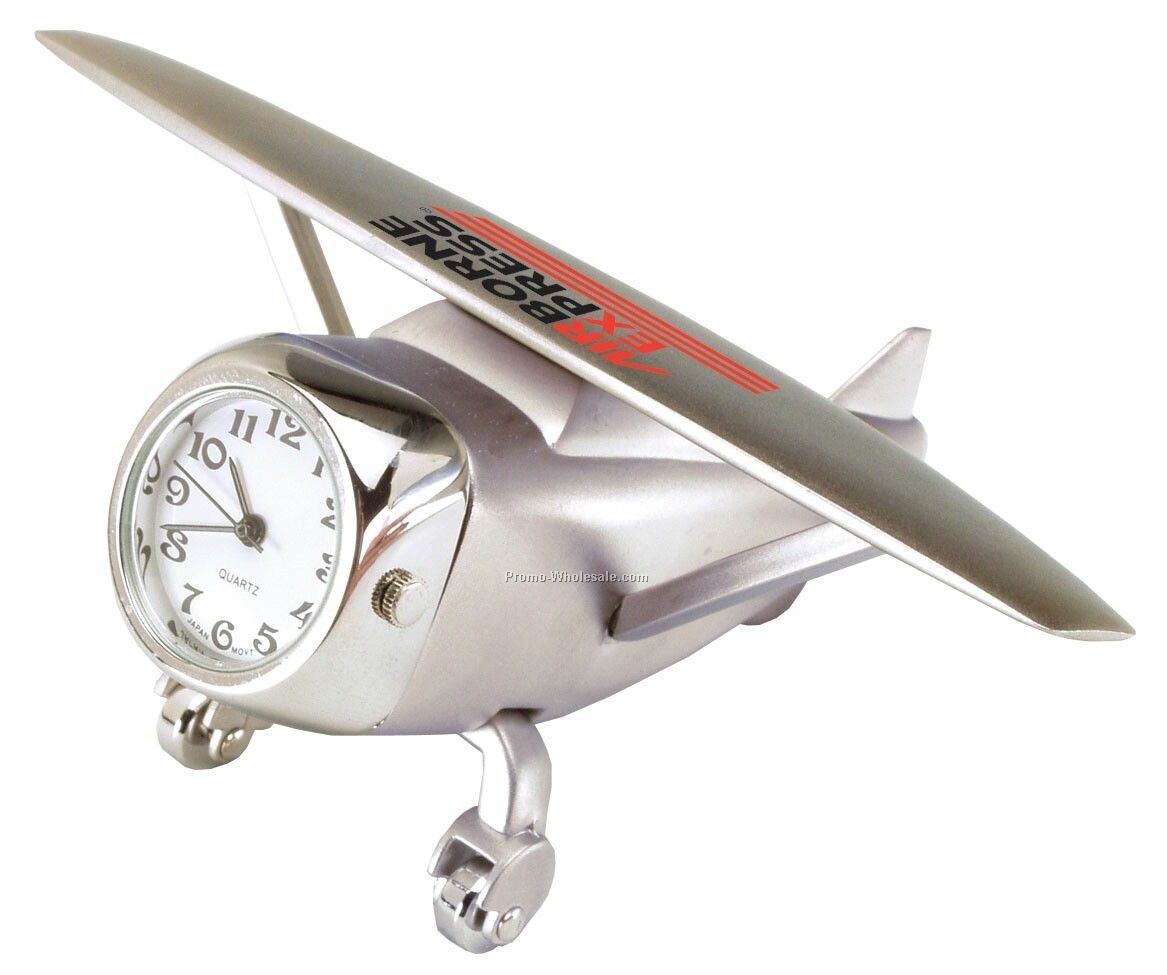 3-3/4" Die Cast Airplane Clock