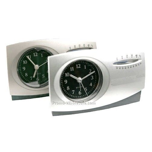 4-1/2"x3"x1" Desktop Alarm Clock With Temperature