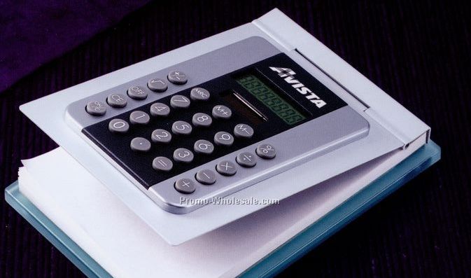 4-1/4"x6" Dual Power Calculator Mounted On Aluminum Covered Notepad