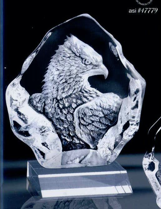 4-4/5" Animal On Base Eagle Crystal Sculpture