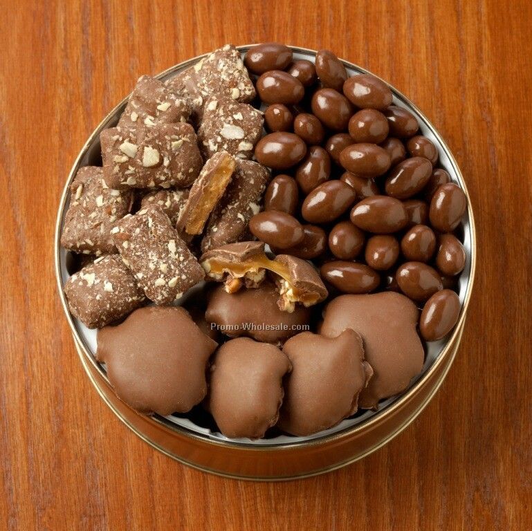 42 Oz. 3-way Chocolate Custom Gift Tin