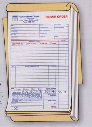 5-1/2"x8-1/2" 3 Part Garage Repair Order Book