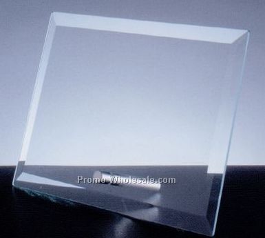 7"x5" Beveled Horizontal Rectangle Award W/ Aluminum Pole