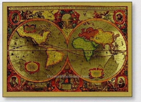 Antique World Map Greeting Card Calendar (Thru 6/1/09)