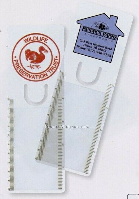 Billboard Magnifier Ruler/ Bookmark W/ Wreath Imprint (3 Day Shipping)