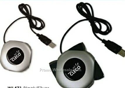 Black/Silver 4 Port USB Hub