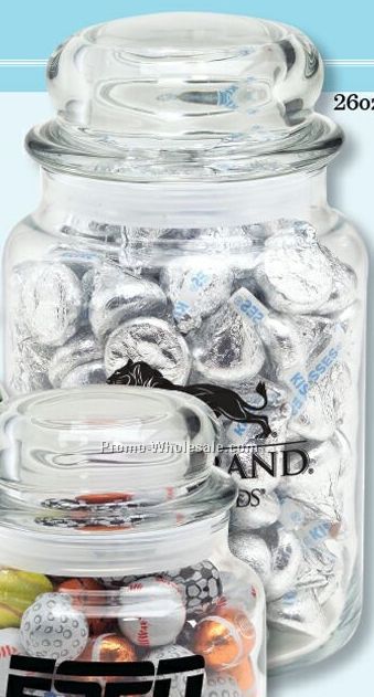 Chocolate Earth/ Sport Balls 26 Oz. Round Glass Candy Jar