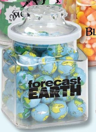 Chocolate Earth/ Sport Balls 8 Oz. Classic Plastic Apothecary Jar