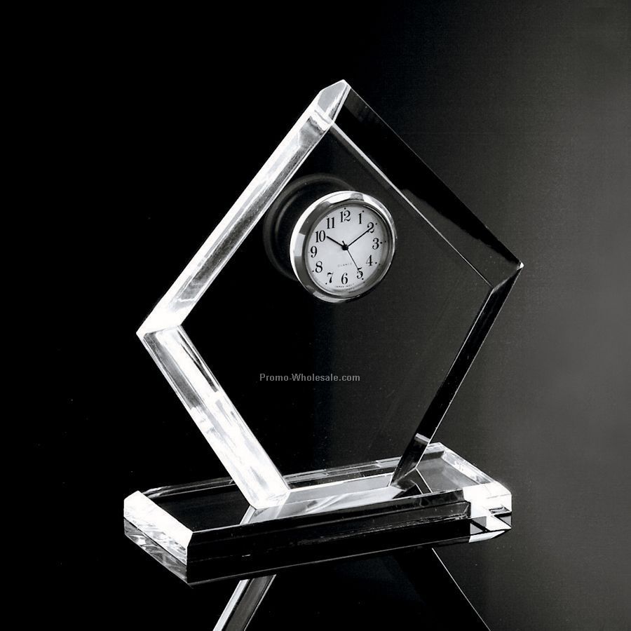 Clear Acrylic Time Piece - 6-1/4'x 5-1/2"x 2"