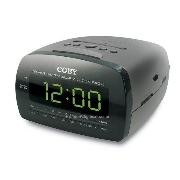 Coby Green LED Digital AM/FM Alarm Clock Radio