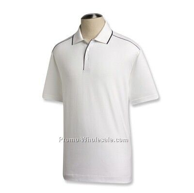 Cutter & Buck Alliance Organic Polo For Men White/Navy Blue