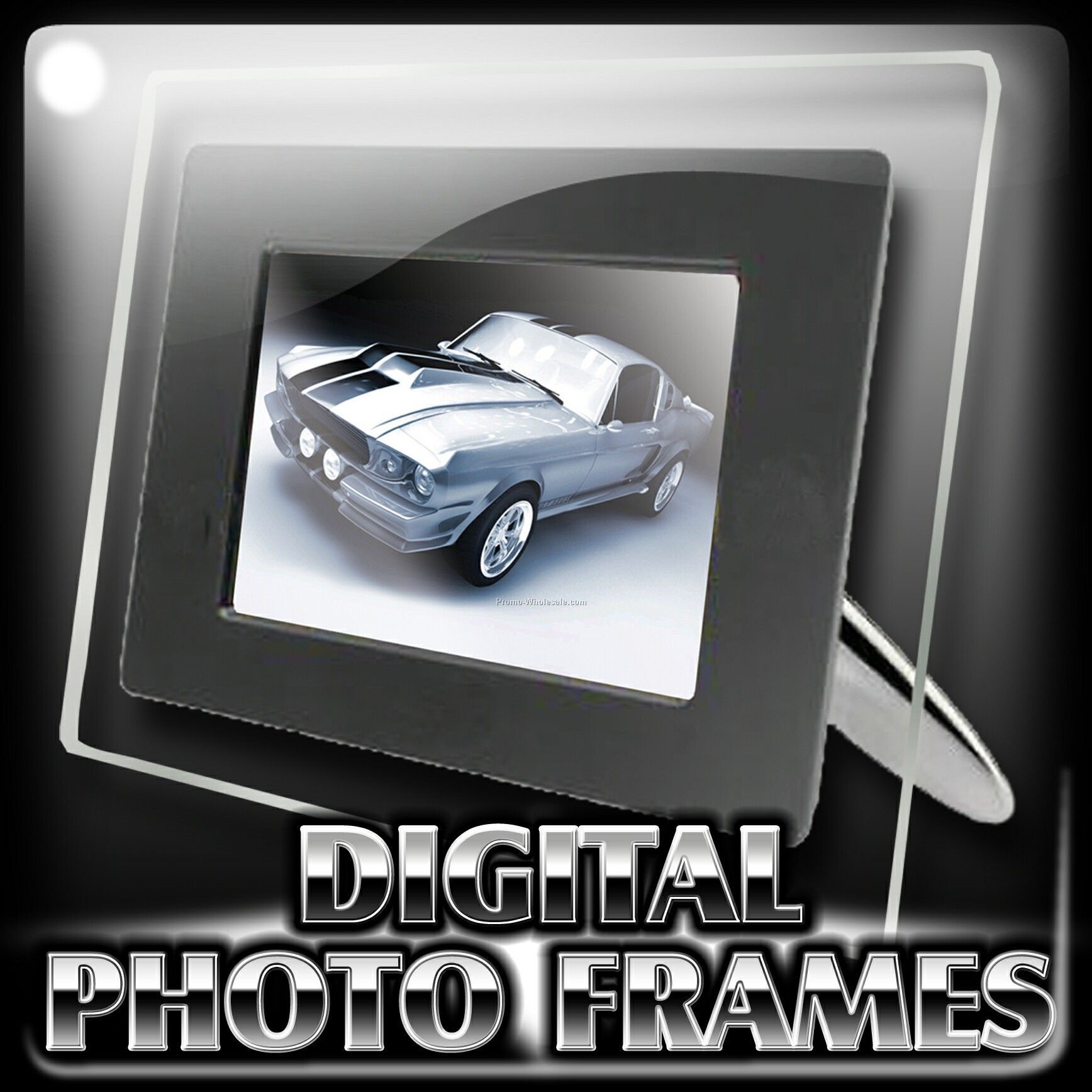 Digital Photo Frame; Black And Clear Acrylic Frame; 7" Display