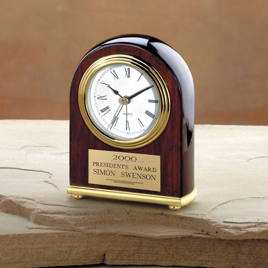 Elegant Rosewood Piano Finished Clock - 5"x 4"x 1-1/2"