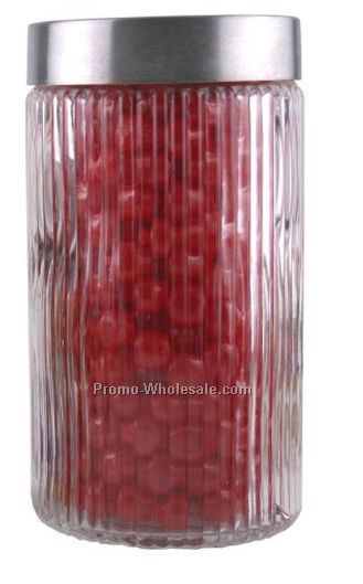 Empty Large Line Jar W/ Stainless Steel Lid & Jelly Beans (2 Day Service)