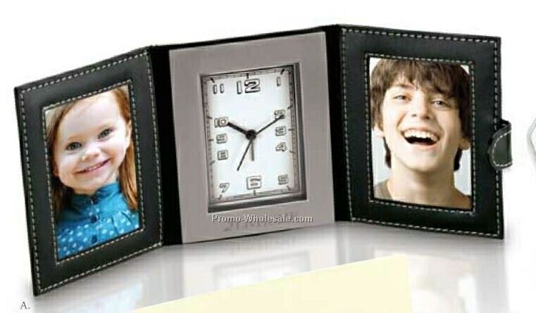 Essentials Epoque Travel Clock & 2 Photo Frames 3-1/2"x4"x1"