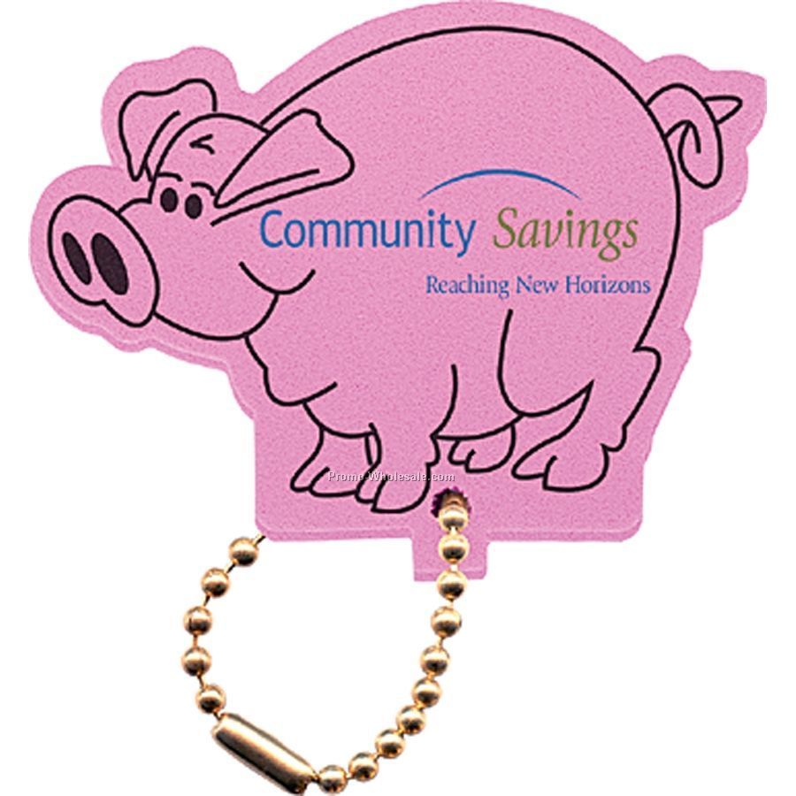 Foam Floating Key Tag - Pig