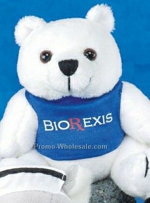 Gb Plush Beanie Stuffed White Polar Bear (6")