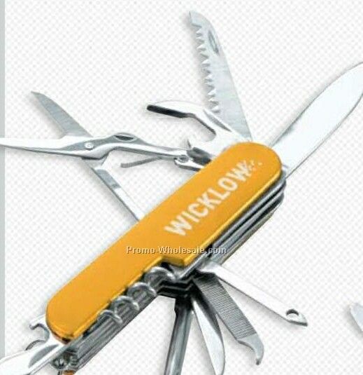 Giftcor Yellow 12-in-1 Anodized Knife 3"x5/8"