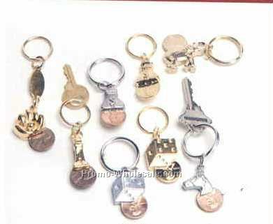 Gold Lincoln Lotto Scratcher Keychain (Baseball Glove)