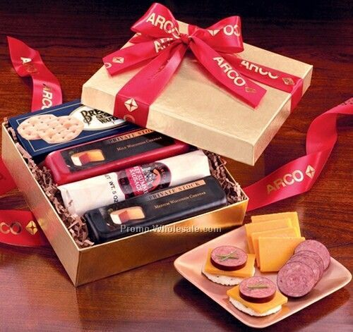 Golden Delight Golden Gift Box W/Red Ribbon